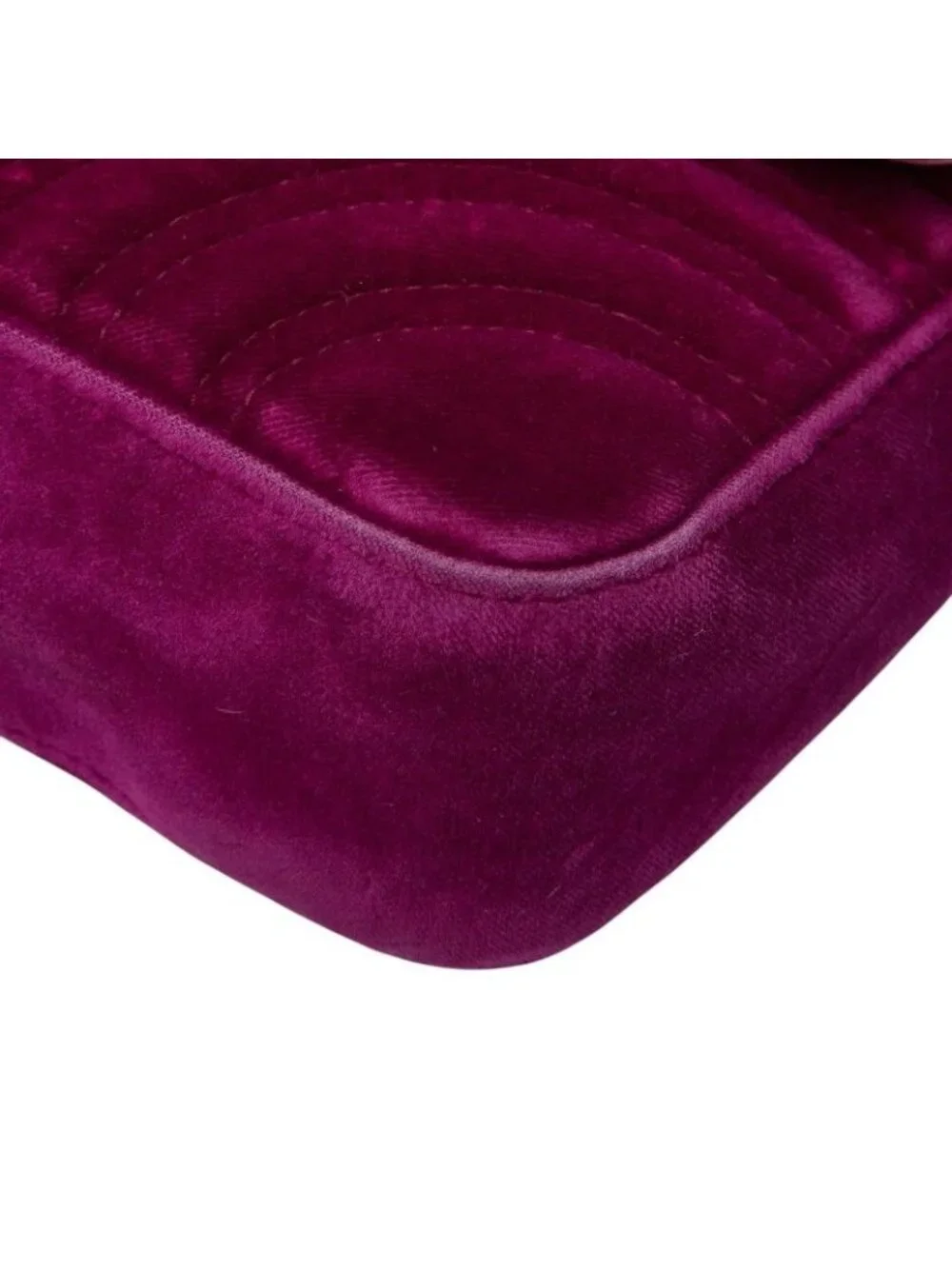 Gucci GG Marmont Quilted Chain Shoulder Bag Purple Velvet